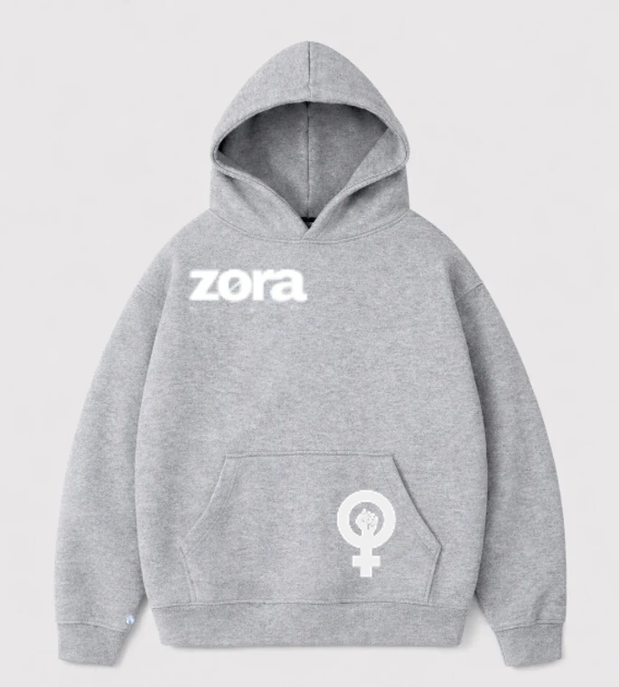 ZORA Hoodie (XS, Blau, Mit Symbol an der Tasche)